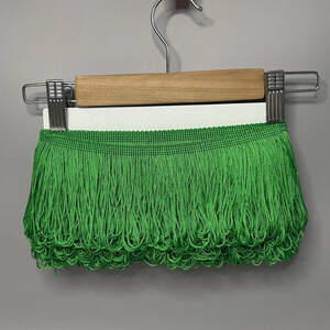 Бахрома танцевальная, петелька 10см, моток 13м - Зеленый