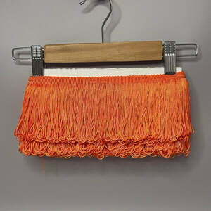 Бахрома танцевальная, петелька 10см, моток 13м - Морковный