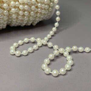 Бусины на нитке 1 метр, Ø6 мм - айвори