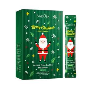 Ополаскиватель для рта Merry Christmas Sadoer с экстрактом зеленого чая, 20шт