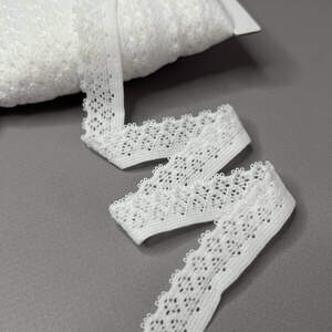 Резинка ажурная, отделочная 15 мм - белый