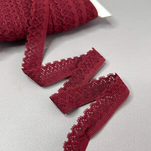 Резинка ажурная, отделочная 15 мм - винный