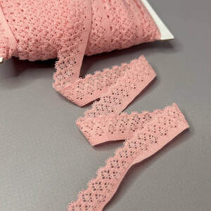 Резинка ажурная, отделочная 15 мм - коралловый