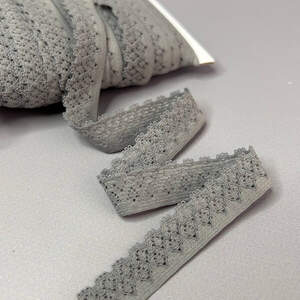 Резинка ажурная, отделочная 15 мм - серый Резинка ажурная, отделочная 15 мм - серый