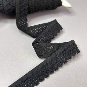 Резинка ажурная, отделочная 15 мм - черный