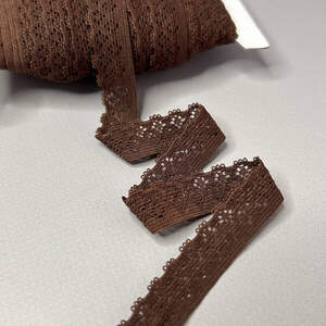 Резинка ажурная, отделочная 15 мм - шоколадный Резинка ажурная, отделочная 15 мм - шоколадный