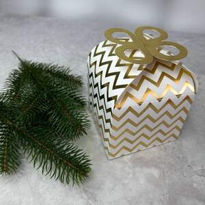 Складная подарочная коробка 9,5х9,5 см - золото 2