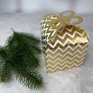 Складная подарочная коробка 9,5х9,5 см - золото 4