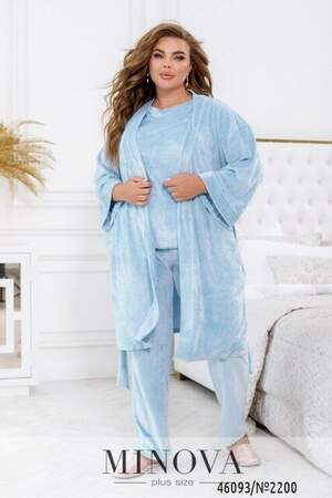 Домашній Костюм 3-Ка №2200-Блакитний