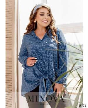 Сорочка №1056-Джинс-Горох