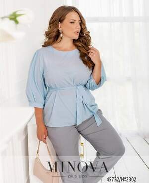 Блуза №2302-Блакитний