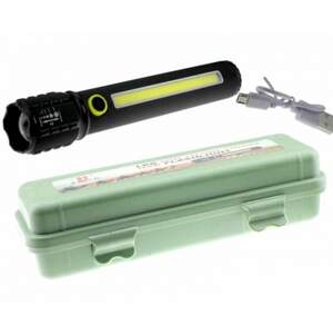 Акумуляторний тактичний ліхтар 2в1 з USB зарядкою BL-C73-P50 із бічним світлом та кейсом