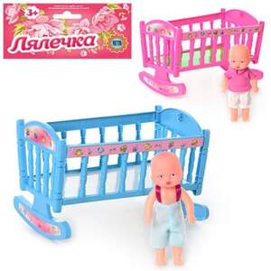 Ліжечко гойдалка, з лялькою,