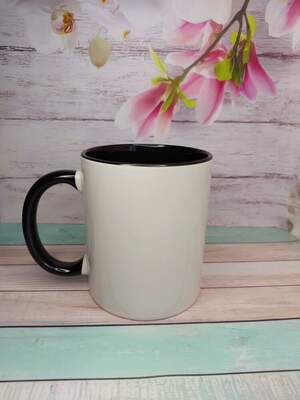 Чашка з чорною ручкою і серединкою + індивідуальний принт у вартості