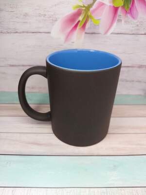 Чашка хамелеон з голубою серединкою | Принт включено у вартість | Чашка, що змінює колір