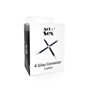 Хрестовина з натуральної шкіри Art of Sex – 4 Way Connector, чорний Хрестовина з натуральної шкіри Art of Sex – 4 Way Connector, чорний
