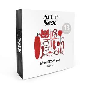 Набір BDSM Art Of Sex – Maxi BDSM Set Leather, 13 предметів, чорний, натуральна шкіра Набір BDSM Art Of Sex – Maxi BDSM Set Leather, 13 предметів, чорний, натуральна шкіра