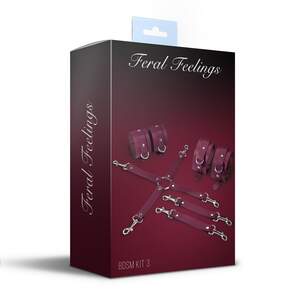 Набір для БДСМ 3 в 1 Feral Feelings BDSM Kit 3 Burgundy, burgundy, наручники, поножі, хрестовина Набір для БДСМ 3 в 1 Feral Feelings BDSM Kit 3 Burgundy, burgundy, наручники, поножі, хрестовина