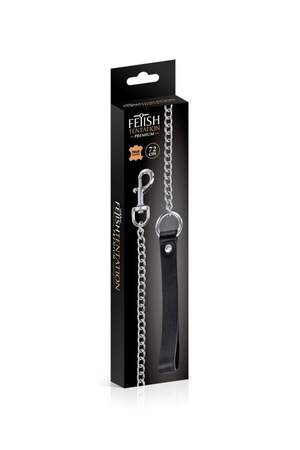 Повідець Fetish Tentation Premium Metal leash with cowhide leather wrist 72 см