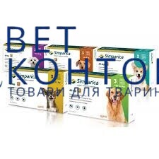 Сімпаріка жувальна таблетка для собак проти параз. 40-60кг 3таб/упак