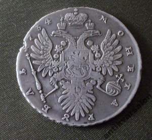 Рубль 1734 г Анна ОРИГИНАЛ. Со скошенным лбом. Рубль 1734 г Анна ОРИГИНАЛ. Со скошенным лбом.