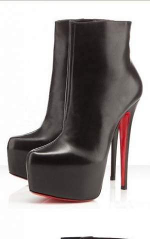 Simple Design OL Waterproof High Heel Boots Black Simple Design OL Waterproof High Heel Boots Black