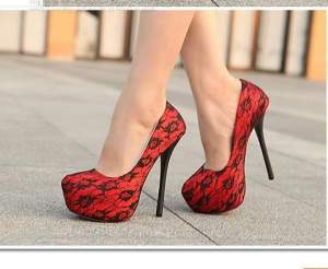 Queen Style Lace Embellished High-heeled Shoe Queen Style Lace Embellished High-heeled Shoe