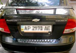 Накладка на задний бампер Chevrolet Aveo (седан) c 2003 г. Накладка на задний бампер Chevrolet Aveo (седан) c 2003 г.