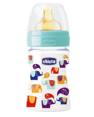 Бутылочка Chicco пластиковая, латексная соска, 150 мл Бутылочка Chicco пластиковая, латексная соска, 150 мл