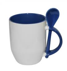 Чашка цветная с ложечкой