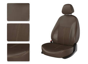 Чехлы CarFashion для сидений NISSAN QASHQAI 2006-2013 5м коричневый/коричн/коричн 28078777