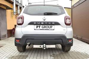 Фаркоп «ПТ Групп» Renault Duster 2021-н.в. без подрезки бампера легкосъемный шар под квадрат с металлической накладкой Фаркоп «ПТ Групп» Renault Duster 2021-н.в. без подрезки бампера легкосъемный шар под квадрат с металлической накладкой
