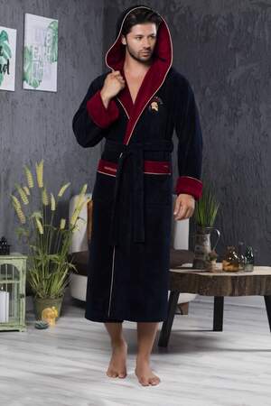 Халат чоловічий довгий з капюшоном Nusa 2865