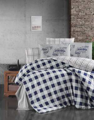 Постільна білизна ранфорс First Choice Edmon Dark Blue