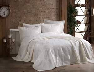 Жакардне покривало на ліжко Gardine's Gul Молочний