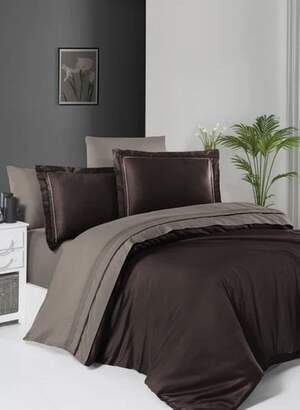 Постільна білизна First Choice Deluxe Satin Serenity Dark Brown & Mink
