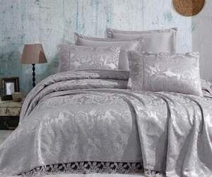 Жакардне покривало на ліжко Gardine's Helen Сірий (240х260)