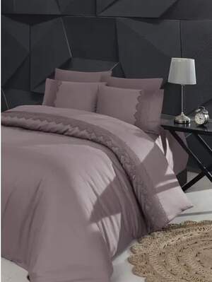 Однотонна постільна білизна First Choice Marta Leylak