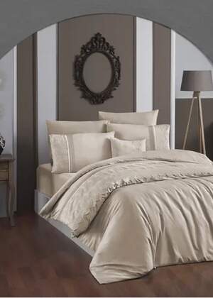 Однотонна постільна білизна First Choice Stella Kahve