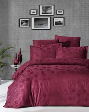 Постільна білизна First Choice Jacquard Satin Clover Bordo