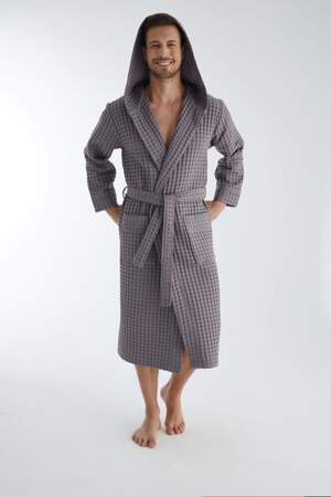 Чоловічий довгий вафельний халат Nusa 1325 сірий