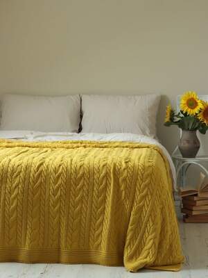 В'язане покривало LA MODNO Genova sunflower 220х240