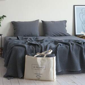 Покрывало вафельное LA MODNO PIKE STONEWASHED ANTHRACITE 220х240