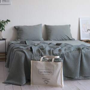 Покрывало вафельное LA MODNO PIKE STONEWASHED Green 220х240