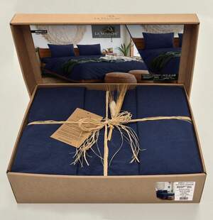 Постільна білизна бавовна La Maison Stonewashed 200 х 220 см Mariella Deep Indigo