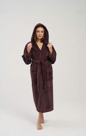 Махровий жіночий халат з капюшоном Nusa 4343