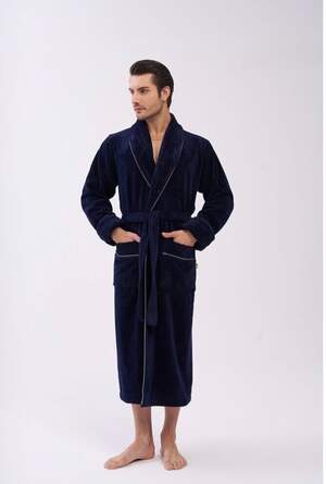 Махровий чоловічий халат Nusa 1233 синій