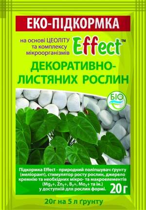 Ефект (Effect) підживлення для декоративно-листяних рослин 20 г (Біохім-сервіс) Ефект (Effect) підживлення для декоративно-листяних рослин 20 г (Біохім-сервіс)