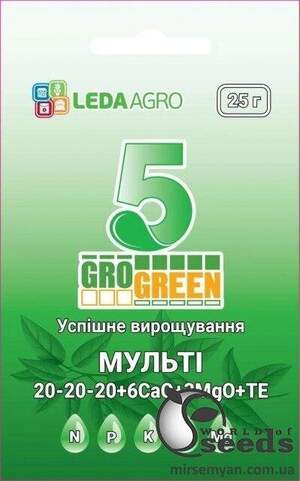 Добрива ГроГрін (GroGreen) Мульти 5, гель 20-20-20+6Ca+3MqO+TE 25 г. Добрива ГроГрін (GroGreen) Мульти 5, гель 20-20-20+6Ca+3MqO+TE 25 г.