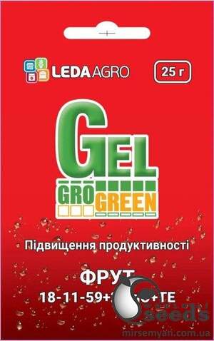 Добрива ГроГрін (GroGreen) гель Фрут NPK 18-11-59+2МgO+МЕ 25 г. Добрива ГроГрін (GroGreen) гель Фрут NPK 18-11-59+2МgO+МЕ 25 г.